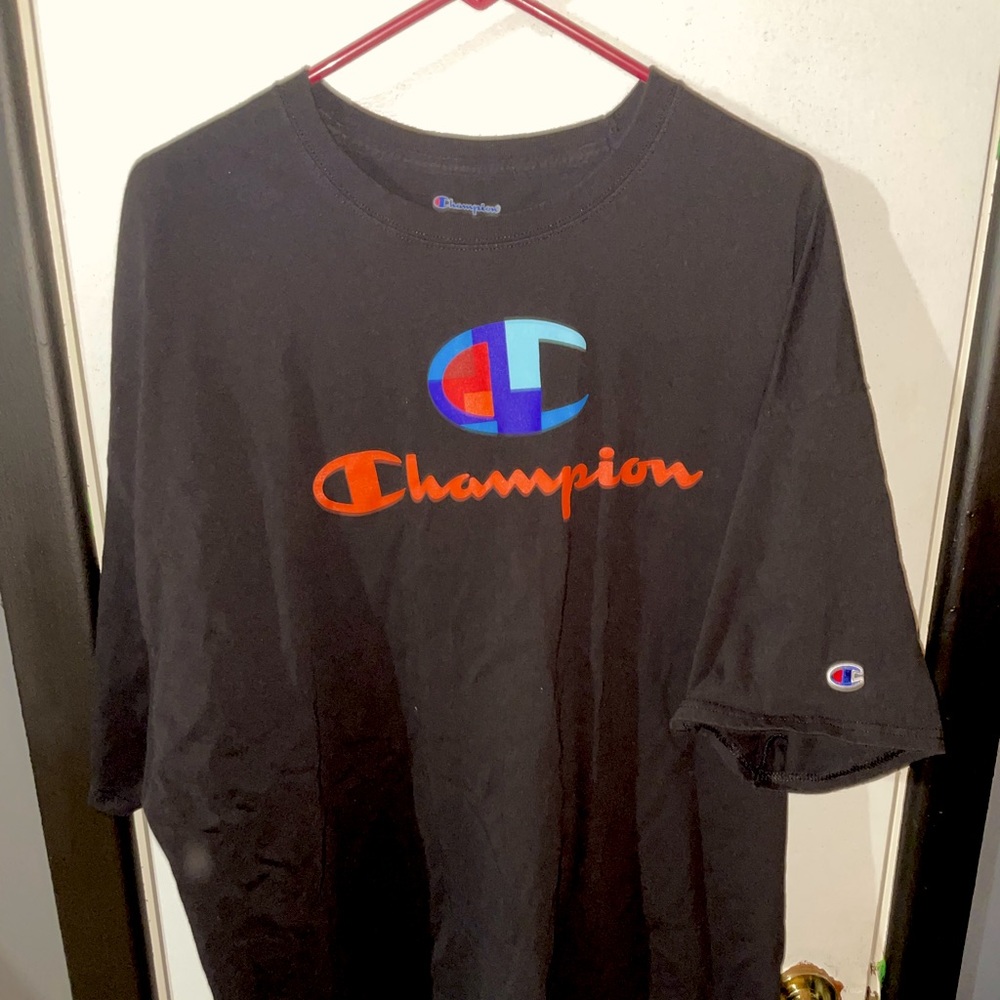 Black champion tshirt